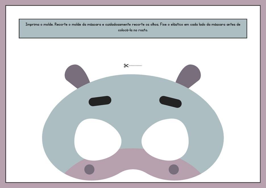 Máscara de carnaval infantil para imprimir