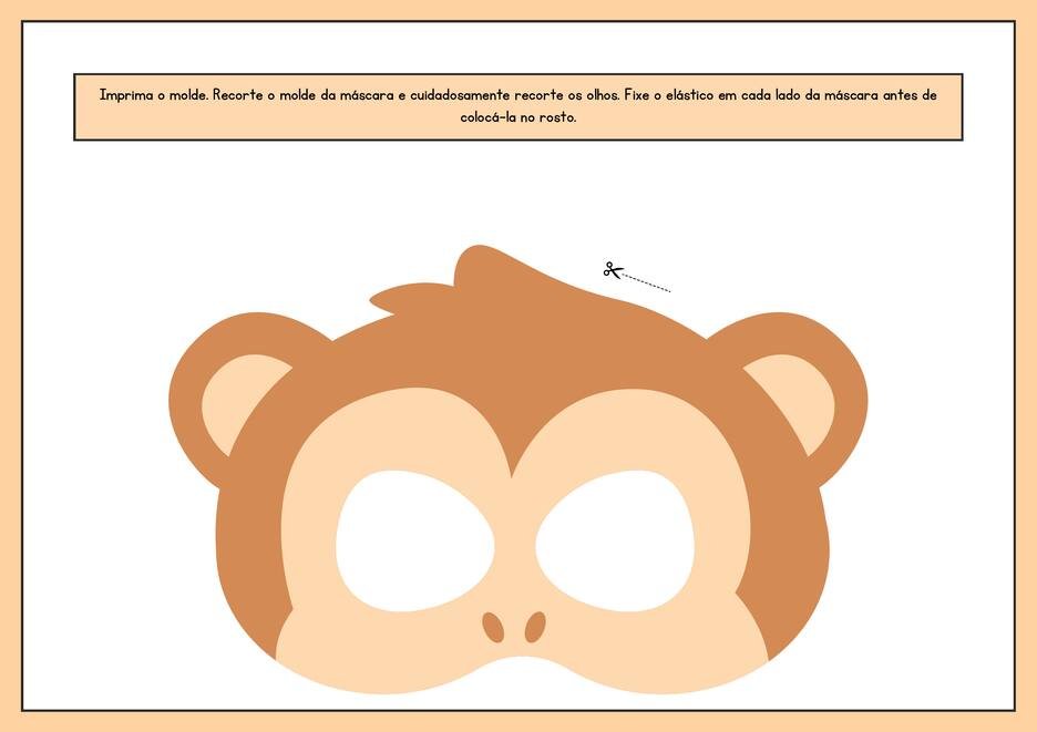 Máscara de carnaval infantil para imprimir