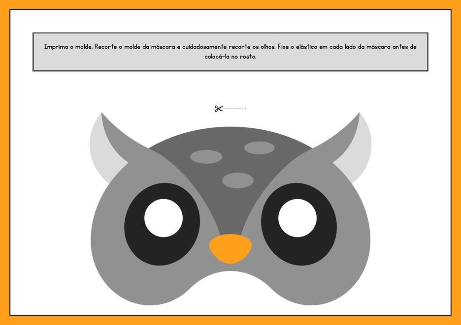 Máscara de carnaval infantil para imprimir