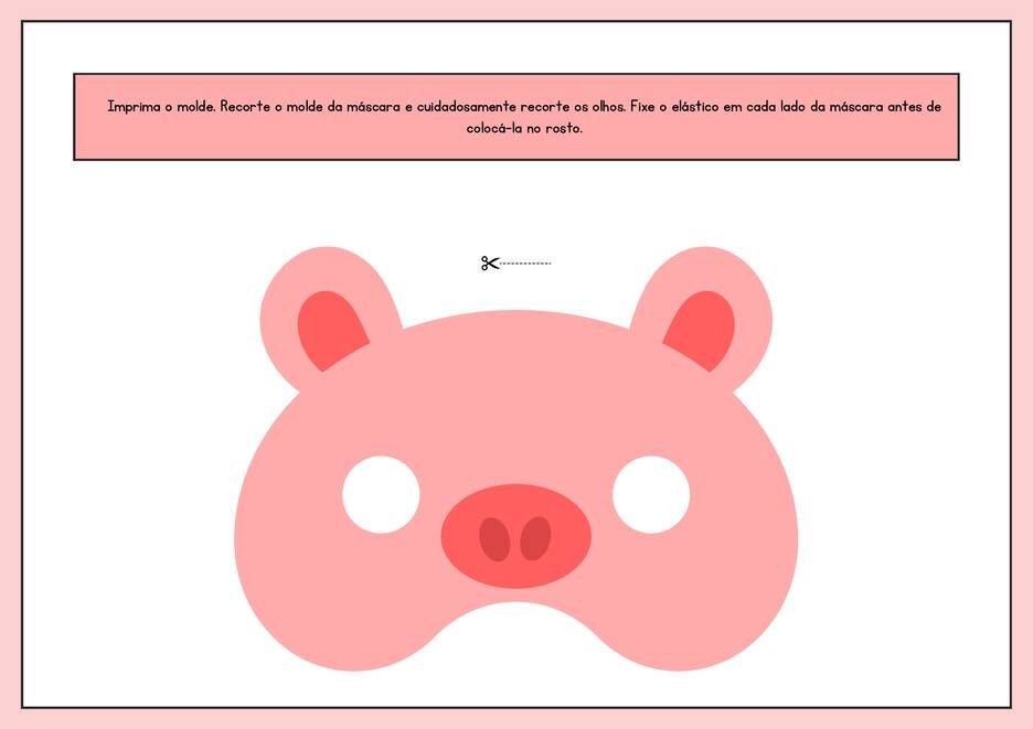 Máscara de carnaval infantil para imprimir