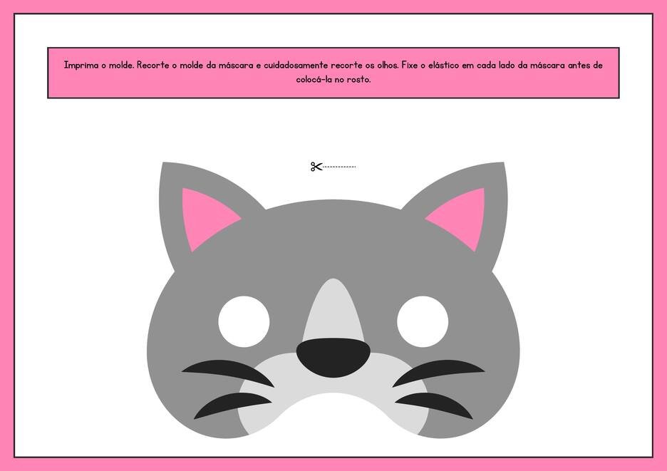 Máscara de carnaval infantil para imprimir