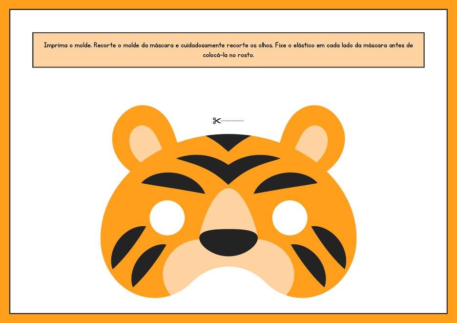 Máscara de carnaval infantil para imprimir