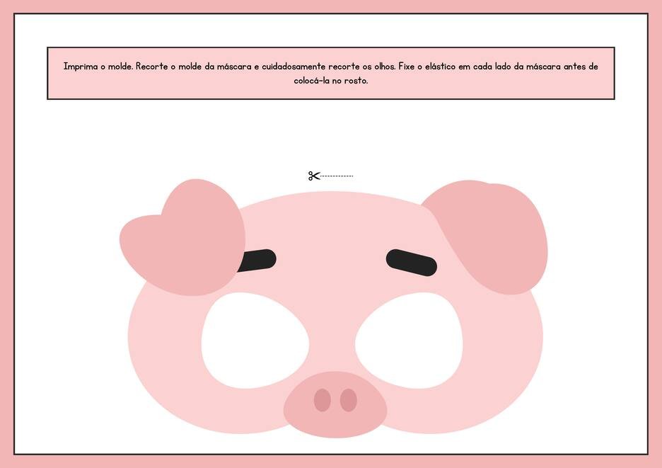 Máscara de carnaval infantil para imprimir