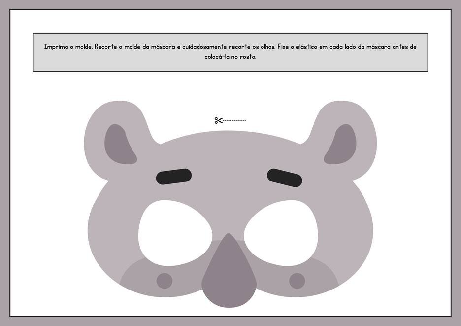 Máscara de carnaval infantil para imprimir
