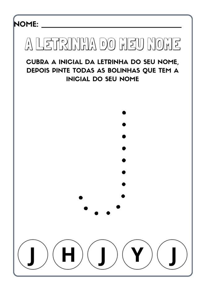 Atividades com a Letra Inicial do Nome para Imprimir