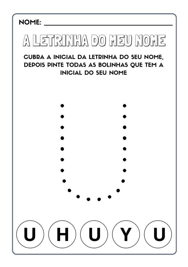 Atividades com a Letra Inicial do Nome para Imprimir