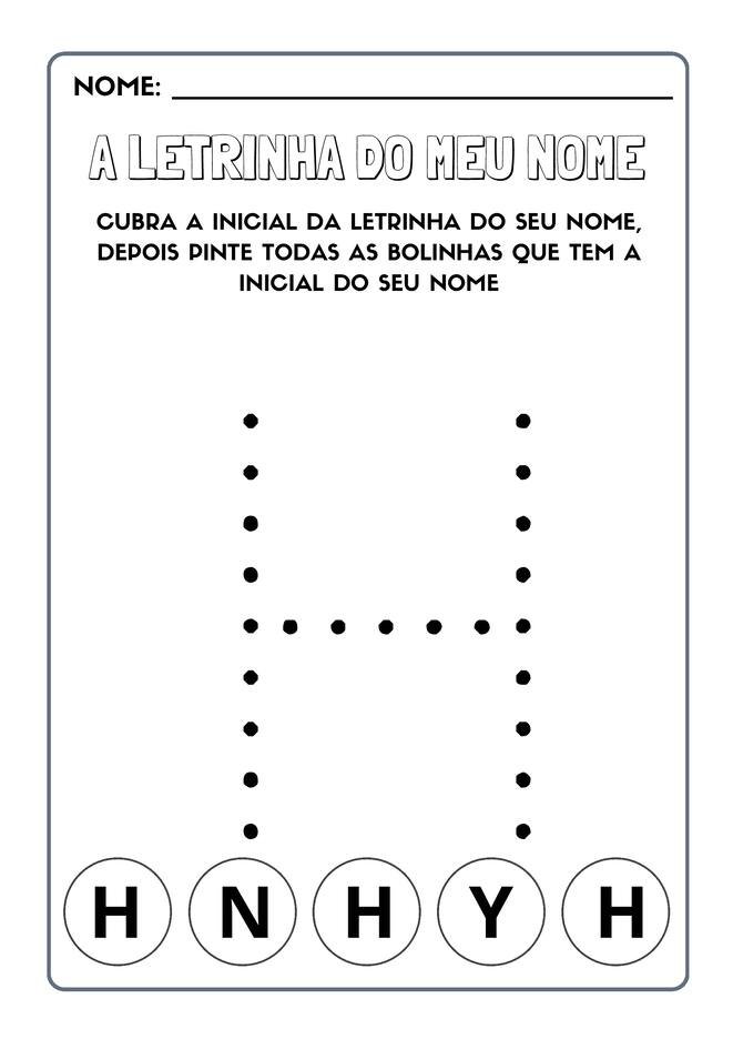 Atividades com a Letra Inicial do Nome para Imprimir