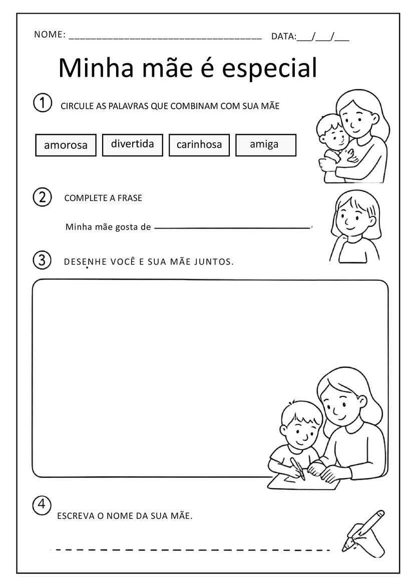 atividades dia das maes 1º ano fundamental