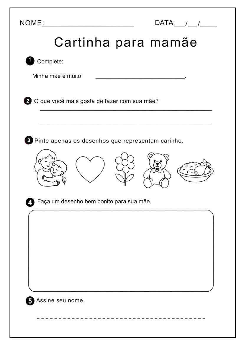 atividades dia das maes 1º ano fundamental