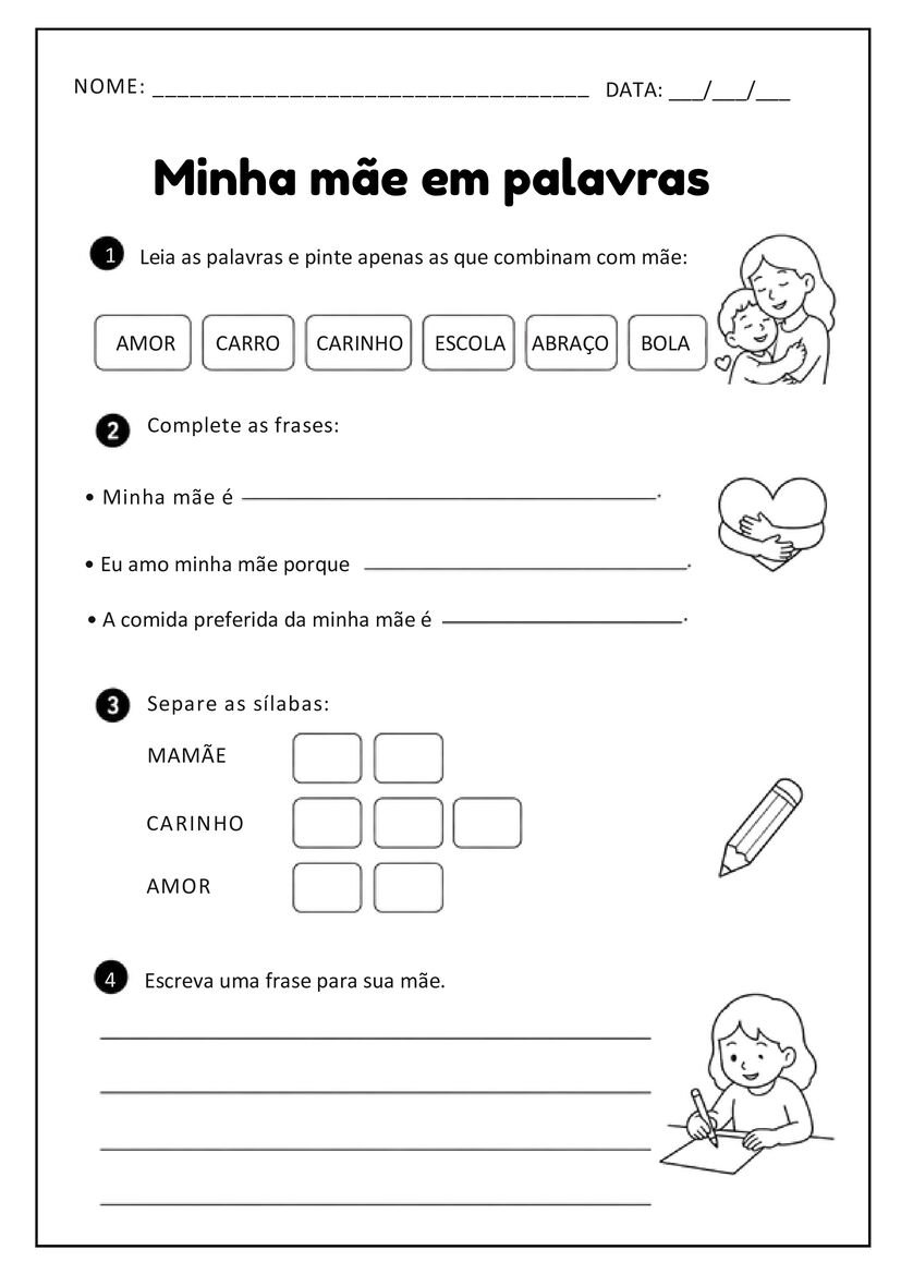 atividades dia das maes 2º ano fundamental