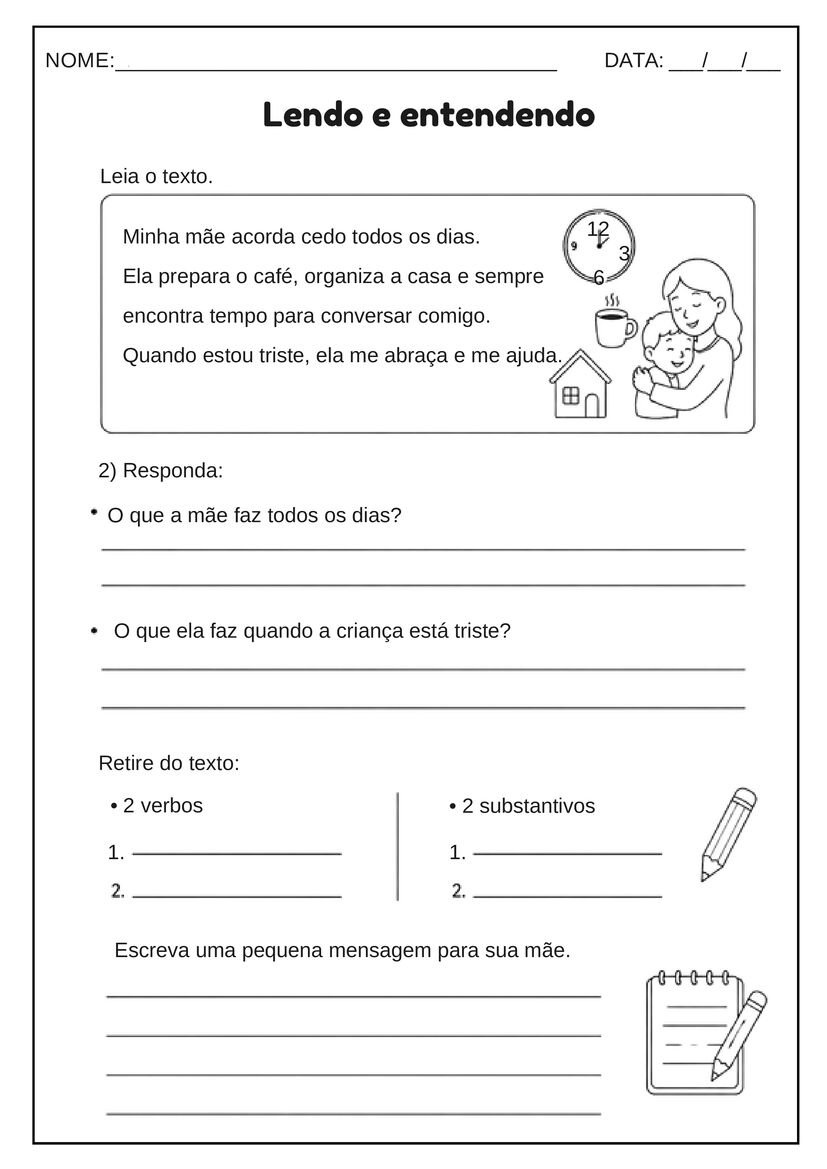 atividades dia das maes 3º ano fundamental
