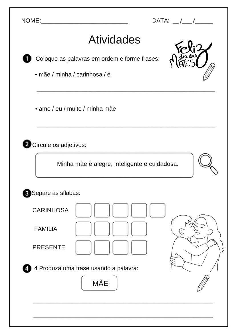 atividades dia das maes 3º ano fundamental
