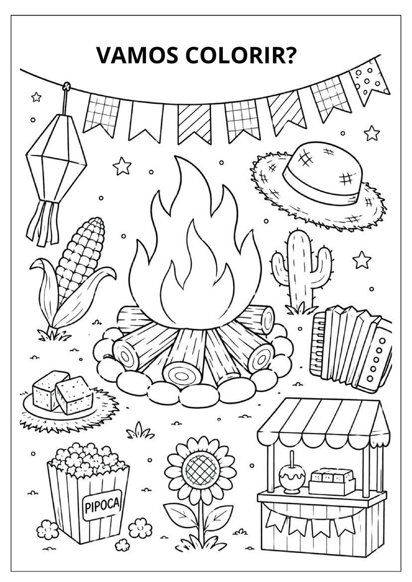 Atividades de Alfabetização com Tema Festa Junina