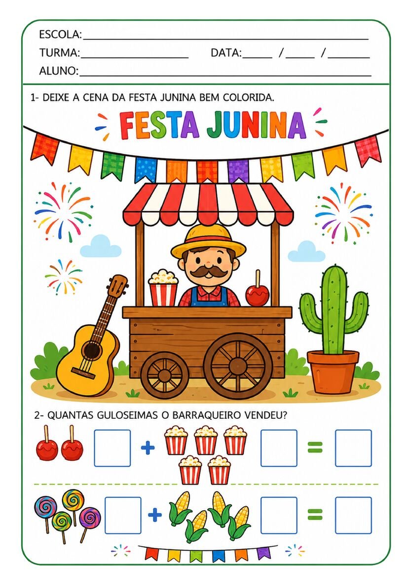 Atividades de Alfabetização com Tema Festa Junina