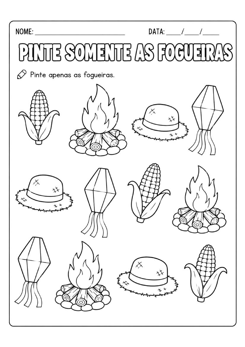 Atividades de Alfabetização com Tema Festa Junina